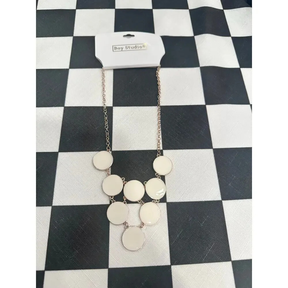Bay Studio Gold Color Necklace With Cream Casual Dressy